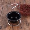 2 in 1Mens Shaving Set, Stainless Steel Shaving Brush Stand with Bowl, Shaving Brush Stand Holder and Black Shaving Bowl Set view 2