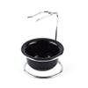 2 in 1Mens Shaving Set, Stainless Steel Shaving Brush Stand with Bowl, Shaving Brush Stand Holder and Black Shaving Bowl Set view 4
