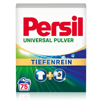 Persil Universal Powder Deep Clean Detergent (75 Washes), Full Detergent for Pure Laundry and Hygienic Freshness for the Machine, Effective from 20 C to 95 C
