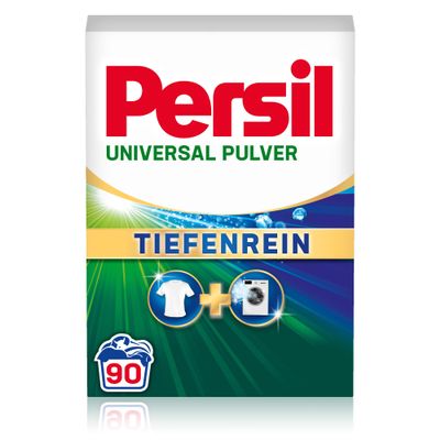 Persil Universal Pulver Tiefenrein Waschmittel (90 Waschladungen), Vollwaschmittel fr reine Wsche und hygienische Frische fr die Maschine, effektiv von 20 C bis 95 C