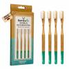 BAMBUNA Bamboo Toothbrushes, 1 x Set of 4, Medium Soft with Subtle Marking, Plastic-Free, Bamboo Toothbrush with Castor Oil Bristles, Made in Germany view 1
