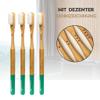 BAMBUNA Bamboo Toothbrushes, 1 x Set of 4, Medium Soft with Subtle Marking, Plastic-Free, Bamboo Toothbrush with Castor Oil Bristles, Made in Germany view 3