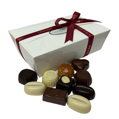 Klingele No Added Sugar Belgian Chocolate in White Box 415g - 36-37 individual chocolates | Ideal for Diabetics and The Health Conscious Sweetened with Maltitol