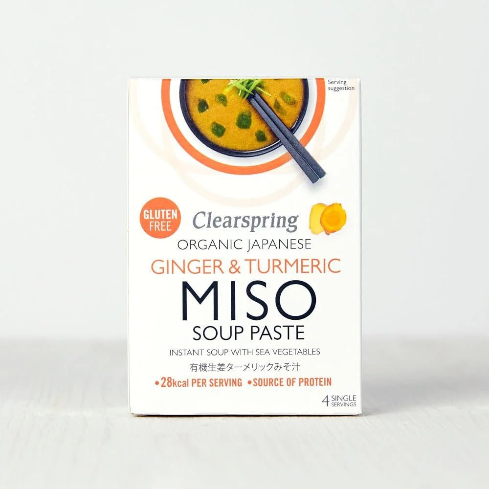 Clearspring Organic Instant Miso Soup Paste - Ginger & Turmeric (8 Pack)