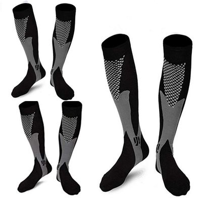 ZFiSt 3 Pair Sport Compression Socks Men Women, Compression Stocking Nurse Socks for Edema Travel, Black+black+black, XL