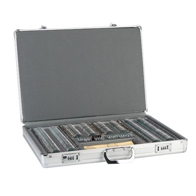 NICHOY Optical Trial Lens Set Kit,Metal Rim Aluminum Case,High Light Transmittance,Insert Optometry Box,Trial Lens Set BOX,Optometry lens case(Color:sliver,Size:266pcs)