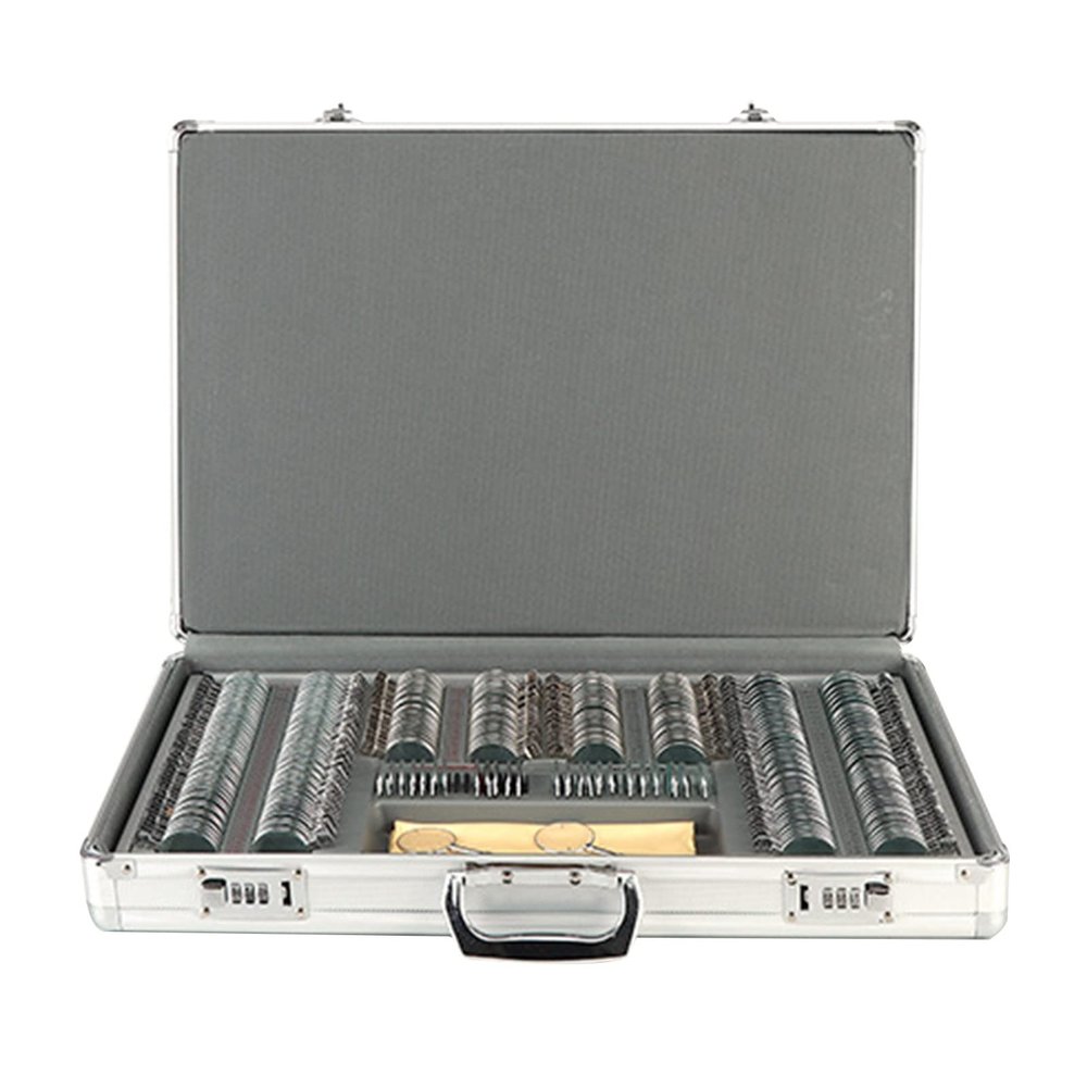 NICHOY Optical Trial Lens Set Kit,Insert Optometry Box,Trial Lens Set BOX,Optometry Lens Case,High Light Transmittance,Long Service Life,26Mm Lens Clear Aperture(Color:sliver,Size:266pcs)
