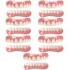 EMERZE Dentures Cosmetic Veneer Natural Tone Instant Veneers Dental Silicone Tooth Whitening Temporary Prosthesis Teeth Top Bottom False Teeth Men And Women Dental Prostheses,7 pairs view 1