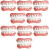 EMERZE Dentures Cosmetic Veneer Dental Silicone Tooth Whitening Temporary Prosthesis Teeth Top Bottom Natural Tone Instant Veneers Dental Prostheses Men And Women,9 pairs view 1