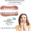 EMERZE Dentures Cosmetic Veneer Dental Silicone Tooth Whitening Temporary Prosthesis Teeth Top Bottom Natural Tone Instant Veneers Dental Prostheses Men And Women,9 pairs view 2