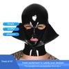 Buffny Halloween Hood Full Face Masker,Latex Head Cover Mask with Zipper for Party Nightclub Prom,100% Natural Latex,Elastic Comfort,Breathable,Zippered Full-face Cover-S view 3