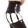 BOLYKI Black Sexy Mini Latex Skirts with Garters for Stockings Front Lacing Clips Rubber Bottoms,Orange,Female M view 2