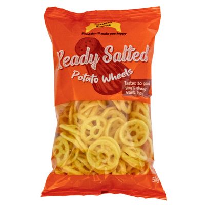 Khushi Foods Ready Salted Potato Wheels (50grx10) Full Box- Party Sharing Food