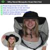 AGGAFA Mosquito Head Net Hat, Providing a Physical Barrier to Help Keep Mosquitoes and Bugs Away from Your Face When Gardening, Farming, Fishing and Camping (Black Color) view 2