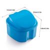 Denture Bath Case Portable Orthodontic Dental Retainer Box False Teeth Storage Container for Denture, Invisalign, Braces, Mouth Guard Travel Cleaning Retainer (Light Blue) view 2