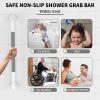 2 Pack White Grab Bar 24 Inch - 1.25 Diameter, Zepolu Stainless Steel Safety Shower Bars w/Anti-Slip Gray Rubber Grip, Bathroom Assist Handle Balance Support Bar Grab Rail for Elderly Senior handicap view 4