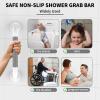 2 Pack Anti-Slip Bathroom Grab Bar 16 Inch - 1 Diameter, Zepolu Stainless Steel White Safety Shower Bars w/Rubber Grip, Assist Bath Handle Balance Support Bar Grab Rail for Elderly Senior Handicap view 4