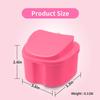 Denture Bath Case Portable Orthodontic Dental Retainer Box False Teeth Storage Container for Denture, Invisalign, Braces, Mouth Guard Travel Cleaning Retainer (Pink) view 2