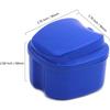 Denture Bath Case Portable Orthodontic Dental Retainer Box False Teeth Storage Container for Denture, Invisalign, Braces, Mouth Guard Travel Cleaning Retainer (Dark Blue) view 2