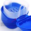Denture Bath Case Portable Orthodontic Dental Retainer Box False Teeth Storage Container for Denture, Invisalign, Braces, Mouth Guard Travel Cleaning Retainer (Dark Blue) view 3