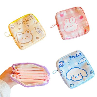 4PCS Period Sanitary Pad Pouch, Sanitary Bags with Handle, Portable Sanitary Napkin Storage Bag, Tampon Holder Case for Teen Girls Women, Handbag Small Pouches for Sundries, Lipstick - 4 Mixed Types