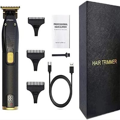 2023 T9 USB Hair Clipper Professional Electric hair trimmer Barber Shaver Trimmer Beard 0mm Men Hair Cutting Machine for men (Gold)