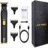 2023 T9 USB Hair Clipper Professional Electric hair trimmer Barber Shaver Trimmer Beard 0mm Men Hair Cutting Machine for men (Gold) view 1