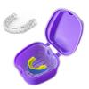 Denture Bath Case Portable Orthodontic Dental Retainer Box False Teeth Storage Container for Denture, Invisalign, Braces, Mouth Guard Travel Cleaning Retainer (Purple) view 1