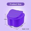 Denture Bath Case Portable Orthodontic Dental Retainer Box False Teeth Storage Container for Denture, Invisalign, Braces, Mouth Guard Travel Cleaning Retainer (Purple) view 2