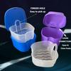 Denture Bath Case Portable Orthodontic Dental Retainer Box False Teeth Storage Container for Denture, Invisalign, Braces, Mouth Guard Travel Cleaning Retainer (Purple) view 3