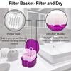 Denture Bath Case Portable Orthodontic Dental Retainer Box False Teeth Storage Container for Denture, Invisalign, Braces, Mouth Guard Travel Cleaning Retainer (Purple) view 4