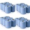 24 Pack Jumbo Workshop Hand Towels Rolls Centrefeed Blue Rolls Blue Recycled Paper Tissue Paper Roll 2 Ply Embossed Tissue Wipe Away Commercial & Kitchen Use view 1