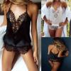 Angxiwan Sexy Lingerie for Women Ladies Sexy Lingerie V-Neck Eyelashes Lace Sling Seductive Pajama Fishnets for Women Lingerie White view 3
