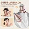 Portable Eyebrow Trimmer & Facial Hair Removal for Women, Rechargeable 2 in 1 Hair Remover and Eyebrow Razor, Eyebrow Lips Body Facial Hair Remover for Women with Built-in LED Light view 2