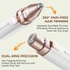 Portable Eyebrow Trimmer & Facial Hair Removal for Women, Rechargeable 2 in 1 Hair Remover and Eyebrow Razor, Eyebrow Lips Body Facial Hair Remover for Women with Built-in LED Light view 3
