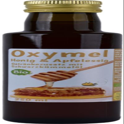 Bio Oxymel Black Cumin Oil 250 ml Concentrate Drink Additive with Honey and Apple Cider Vinegar Sour Honey