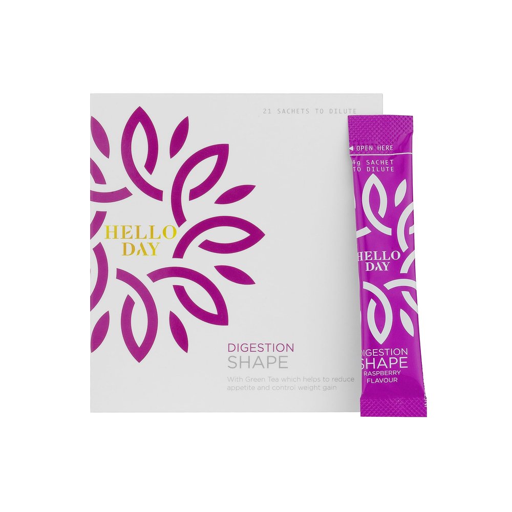 Hello Day - Digestion Shape - 1 Month Supply - Vegan - for Men & Women - Gluten, Lactose, Sugar, GMOs Free - 21 Sachets (Pack of 1)