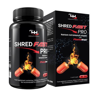 Shredfast Pro - Advanced Thermogenic Supplement with Phenelean - Fast Acting for Women & Men - 60 Capsules - 30 Days Supply - Keto, Vegetarians & Vegan Friendly.