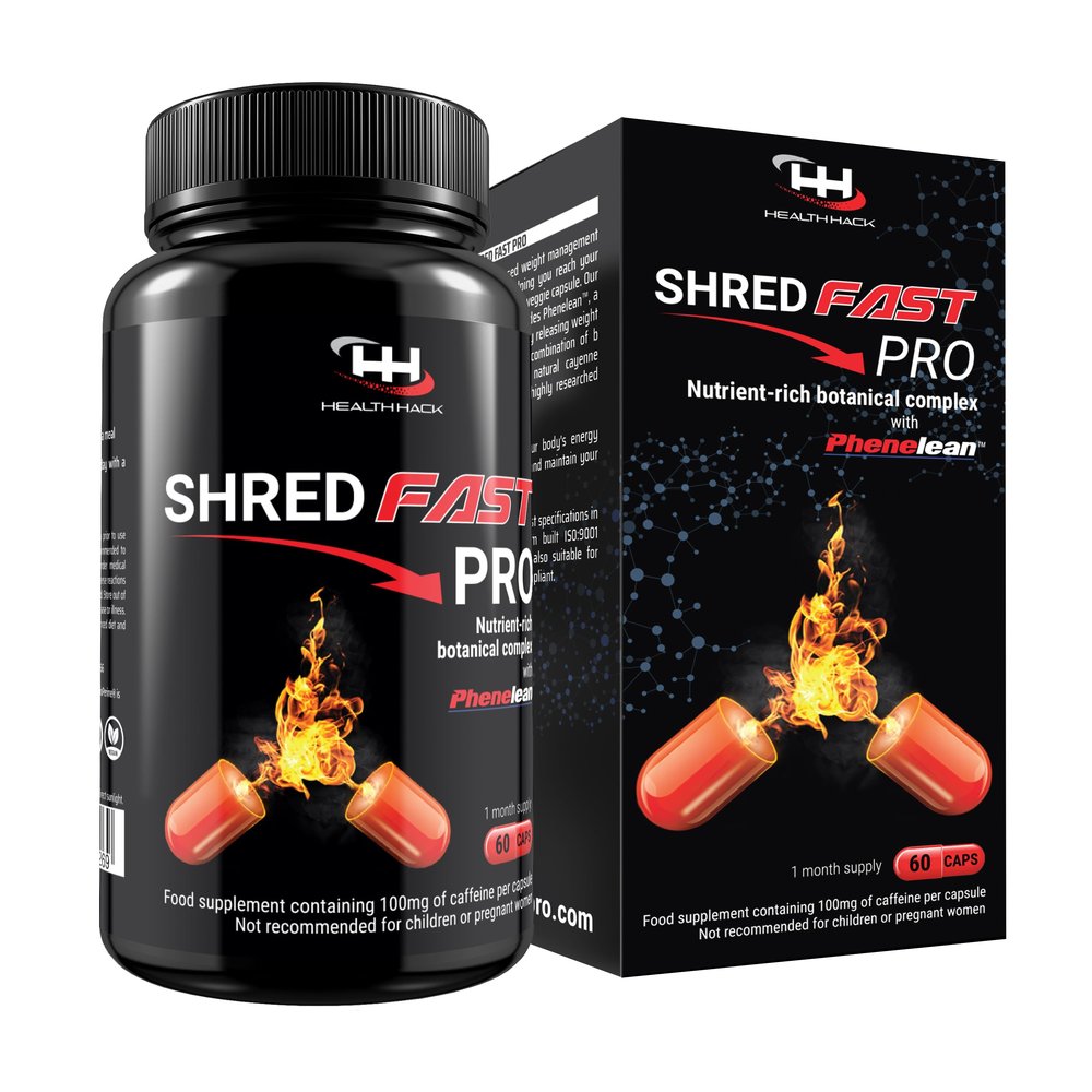 Shredfast Pro - Advanced Thermogenic Supplement with Phenelean - Fast Acting for Women & Men - 60 Capsules - 30 Days Supply - Keto, Vegetarians & Vegan Friendly.