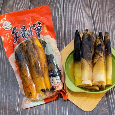 hand peeled Pickled pepper bamboo shoot,mountain pepper crispy tender bamboo shoot,500g/bag,kimchi vegetable,latiao,spicy strips,lemon hot and sour,Chinese snack gifts bag (Spicy flavor,2bag)