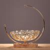 LUCBEI Fruit Bowls Crystal Glass Fruit Plate Modern Creative Handmade Candy Plate Home Living Room Decor Transparent Fruit Bowl Metal Base Fruit Dish fruit basket view 4