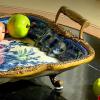 LUCBEI Fruit Bowls Rectangular Fruit Plate Retro Ceramic Fruit Bowl Living Room Dining Room Desktop Decor Double Ear Handle Fruit Dish Candy Bowl fruit basket view 3