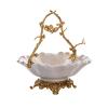 Fruit Bowls Ceramic Fruit Plate Chinese Retro Handmade Copper Craft Fruit Dish Home Living Room Decoration Porcelain Candy Bowl fruit basket view 1