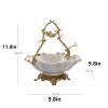 Fruit Bowls Ceramic Fruit Plate Chinese Retro Handmade Copper Craft Fruit Dish Home Living Room Decoration Porcelain Candy Bowl fruit basket view 2