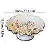 LUCBEI Fruit Bowls Fruit Dish New Chinese Retro Handmade Round Wave Pattern Ceramic Fruit Bowl Living Room Kitchen Decor Fruit Plate Candy Bowl fruit basket view 2
