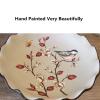 LUCBEI Fruit Bowls Fruit Dish New Chinese Retro Handmade Round Wave Pattern Ceramic Fruit Bowl Living Room Kitchen Decor Fruit Plate Candy Bowl fruit basket view 3