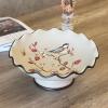 LUCBEI Fruit Bowls Fruit Dish New Chinese Retro Handmade Round Wave Pattern Ceramic Fruit Bowl Living Room Kitchen Decor Fruit Plate Candy Bowl fruit basket view 4