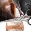 3 Swords Germany  Professional Beard Hair Scissors, Stainless Steel, Straight Blade, Sharp, with Wooden Beard Comb with case view 2