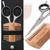 3 Swords Germany  Professional Beard Hair Scissors, Stainless Steel, Straight Blade, Sharp, with Wooden Beard Comb with case view 4