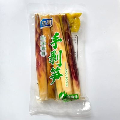 Instant Fresh Pickled pepper Crispy Bamboo shoots,hand peeled bamboo shoots,mountain pepper bamboo shoots,pickled vegetables,spicy chinese snack gift pack,spicy strips (Mountain pepper400g,2pack)